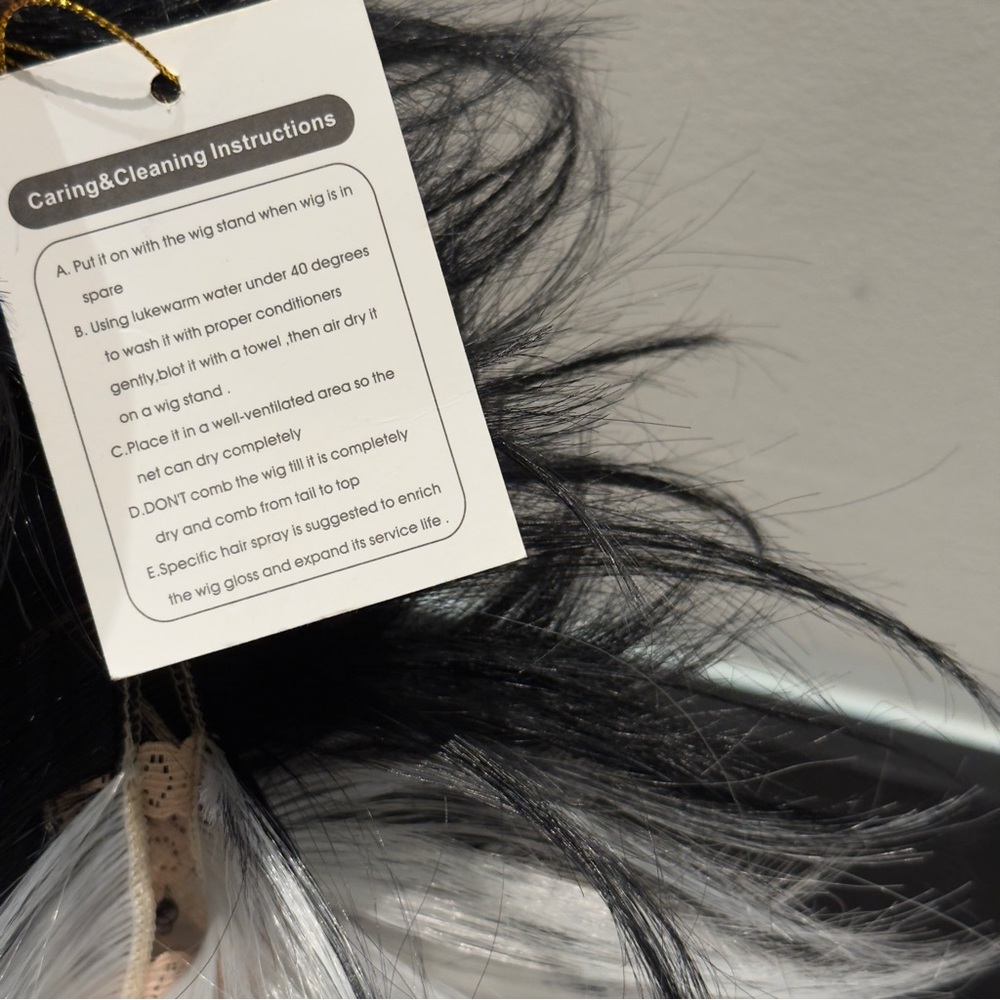 NWT - Yumeno Kyūsaku Q Bungo Stra Japanese Cosplay Wig Two Tone Black & White - Picture 11 of 14